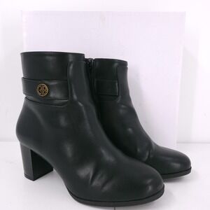 Giani Bernini Artta Round Toe Block Heel Ankle Booties Logo Womens Size 7.5 M